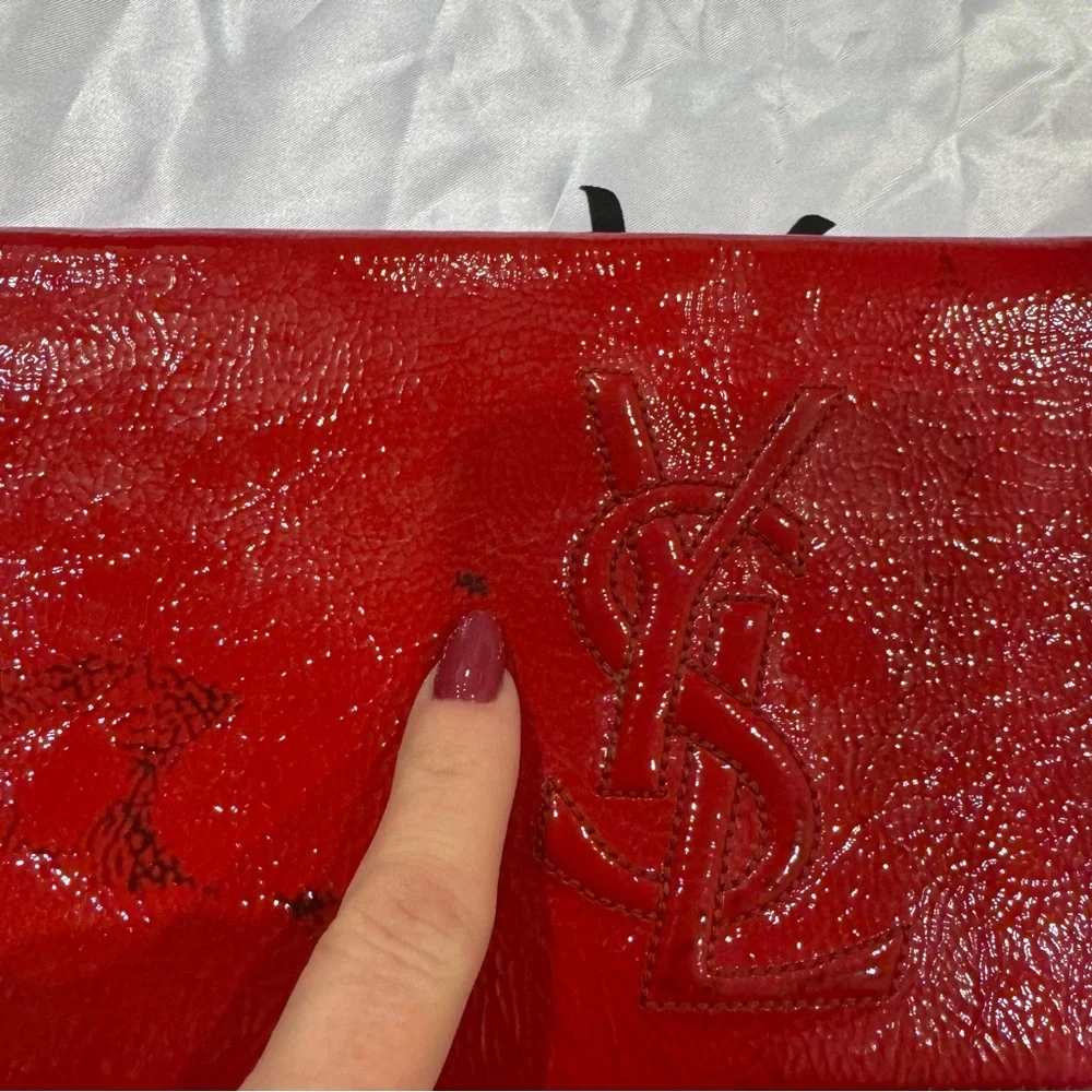 Yves Saint Laurent Glossy Red Clutch - Picture 2 of 10